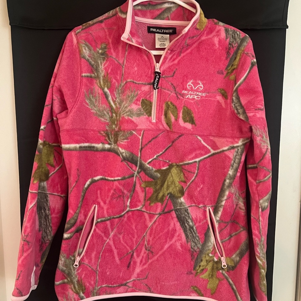 Realtree Pink and Green Camo Fleece Pullover